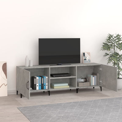 TV-taso betoninharmaa 150x30x50 cm tekninen puu