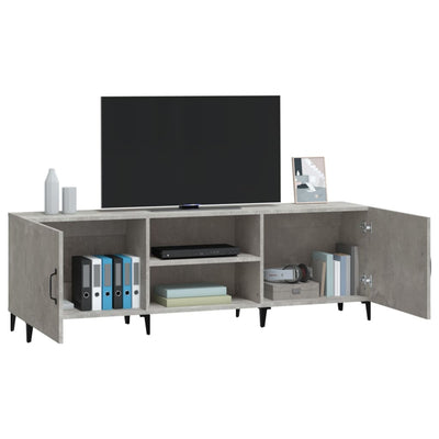 TV-taso betoninharmaa 150x30x50 cm tekninen puu