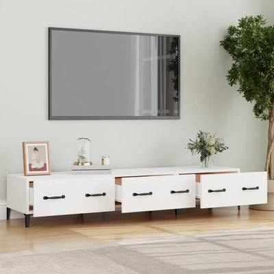 TV-taso valkoinen 150x34,5x30 cm tekninen puu