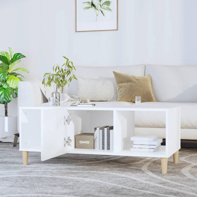Sohvapöytä valkoinen 102x50x40 cm tekninen puu