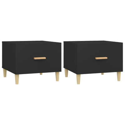 Sohvapöydät 2 kpl musta 50x50x40 cm tekninen puu
