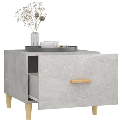 Sohvapöydät 2 kpl betoninharmaa 50x50x40 cm tekninen puu