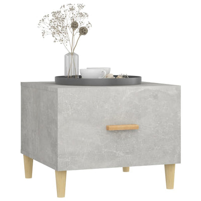 Sohvapöydät 2 kpl betoninharmaa 50x50x40 cm tekninen puu