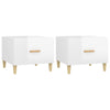 Korkeakiilto valk. sohvapöydät Cately 50x50x40cm (2 kpl puinen)