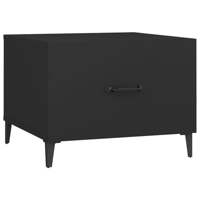 Sohvapöytä metallijaloilla 2 kpl musta 50x50x40 cm