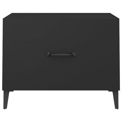 Sohvapöytä metallijaloilla 2 kpl musta 50x50x40 cm