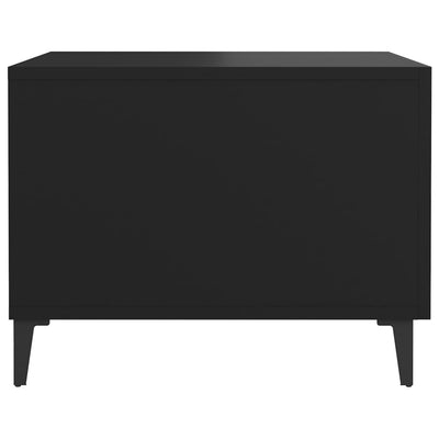 Sohvapöytä metallijaloilla 2 kpl musta 50x50x40 cm