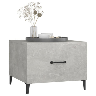 Sohvapöytä metallijaloilla 2 kpl betoninharmaa 50x50x40 cm