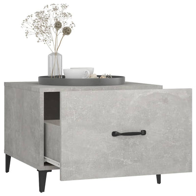 Sohvapöytä metallijaloilla 2 kpl betoninharmaa 50x50x40 cm