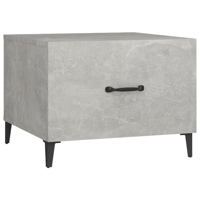 Sohvapöytä metallijaloilla 2 kpl betoninharmaa 50x50x40 cm