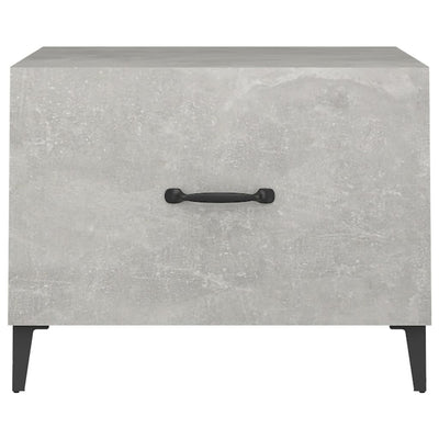 Sohvapöytä metallijaloilla 2 kpl betoninharmaa 50x50x40 cm