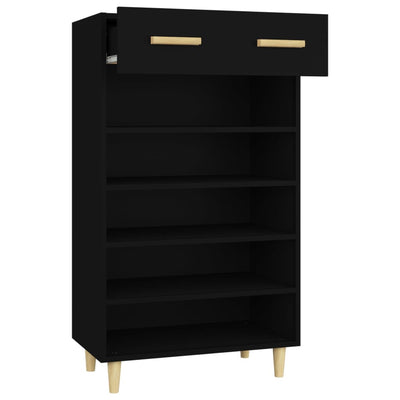 Kenkäkaappi musta 60x35x105 cm tekninen puu