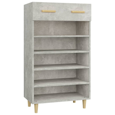 Kenkäkaappi betoninharmaa 60x35x105 cm tekninen puu