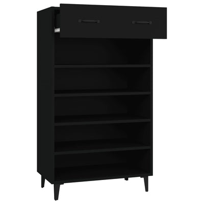 Kenkäkaappi musta 60x35x105 cm tekninen puu