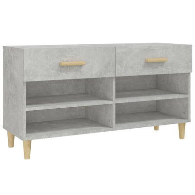 Kenkäkaappi betoninharmaa 102x35x55 cm tekninen puu