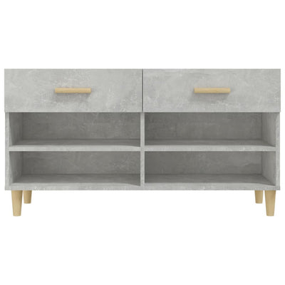 Kenkäkaappi betoninharmaa 102x35x55 cm tekninen puu