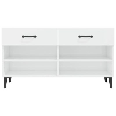 Valkoinen kenkäkaappi Hristachi 102x35x55cm (korkeakiilto, puinen)