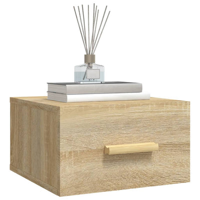 Sonoma-tammi seinäkiinnitettävät yöpöydät Bob 35x35x20cm (2 kpl)