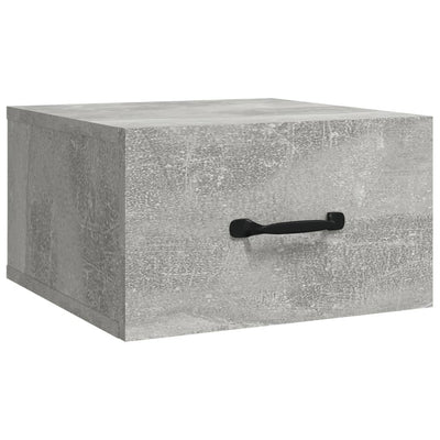 Seinäkiinnitettävät yöpöydät 2 kpl betoninharmaa 35x35x20 cm