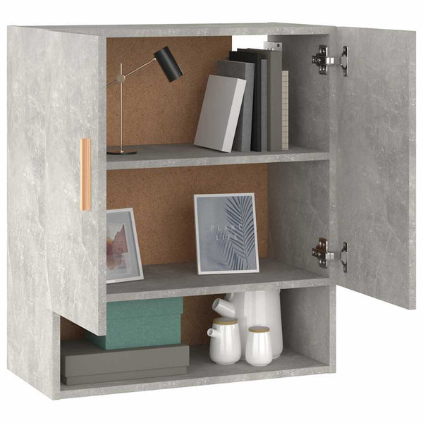 Seinäkaappi betoninharmaa 60x31x70 cm tekninen puu