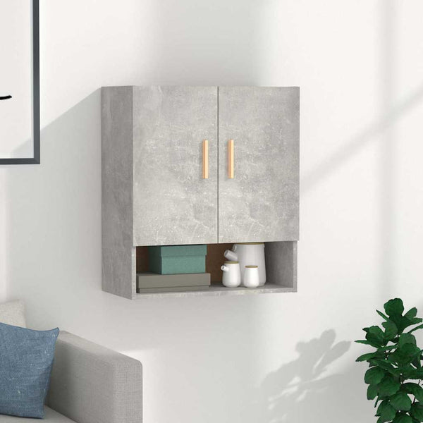 Seinäkaappi betoninharmaa 60x31x70 cm tekninen puu