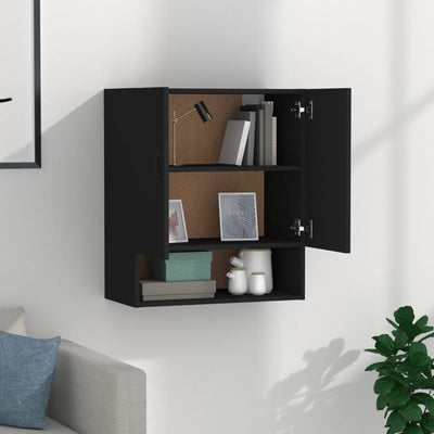 Seinäkaappi musta 60x31x70 cm tekninen puu