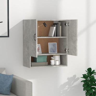 Seinäkaappi betoninharmaa 60x31x70 cm tekninen puu