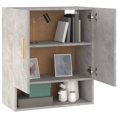 Seinäkaappi betoninharmaa 60x31x70 cm tekninen puu