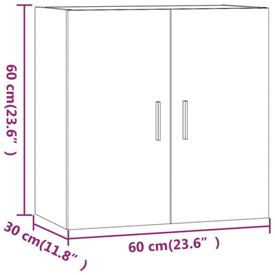 Seinäkaappi musta 60x30x60 cm tekninen puu