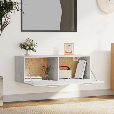 Seinäkaappi betoninharmaa 100x36,5x35 cm tekninen puu