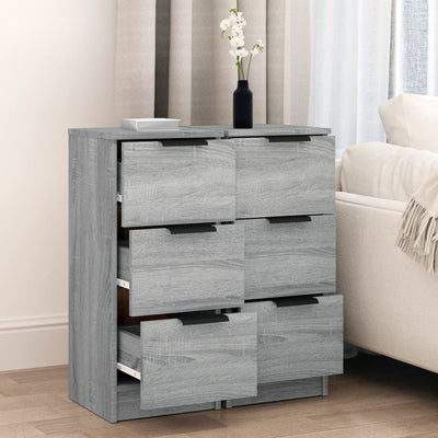Senkit 2 kpl harmaa Sonoma 30x30x70 cm tekninen puu