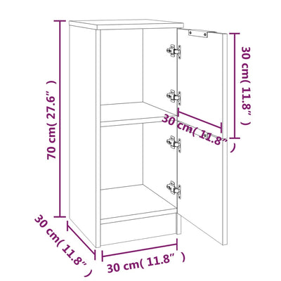 Senkit 2 kpl harmaa Sonoma 30x30x70 cm tekninen puu