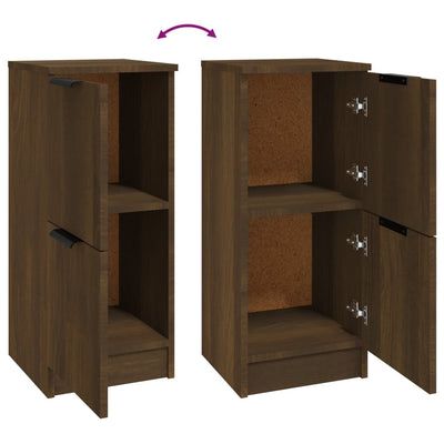 Senkit 2 kpl ruskea tammi 30x30x70 cm tekninen puu