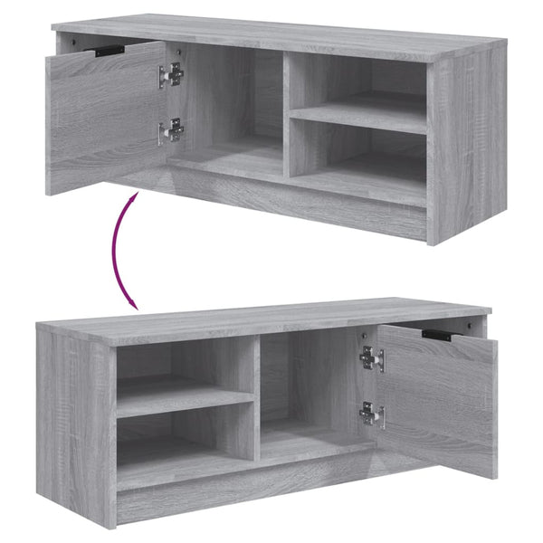 TV-taso harmaa Sonoma 102x35,5x36,5 cm tekninen puu