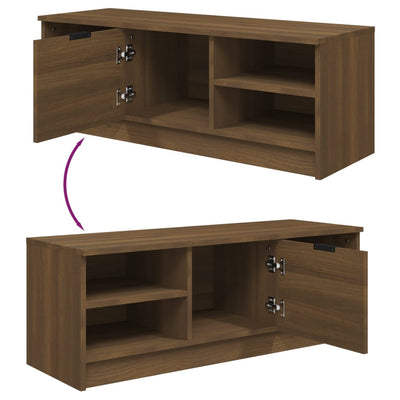 TV-taso ruskea tammi 102x35,5x36,5 cm tekninen puu