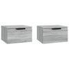 Harmaa seinäkiinnitettävät yöpöydät Rica 34x30x20cm (2 kpl sonoma)