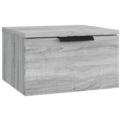 Seinäkiinnitettävät yöpöydät 2 kpl harmaa Sonoma 34x30x20 cm