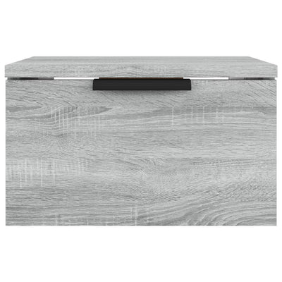 Seinäkiinnitettävät yöpöydät 2 kpl harmaa Sonoma 34x30x20 cm