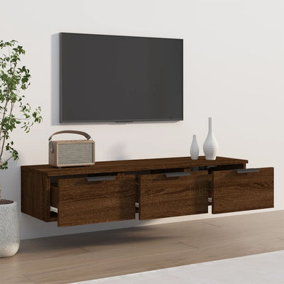 Seinäkaappi ruskea tammi 102x30x20 cm tekninen puu