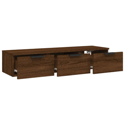 Seinäkaappi ruskea tammi 102x30x20 cm tekninen puu