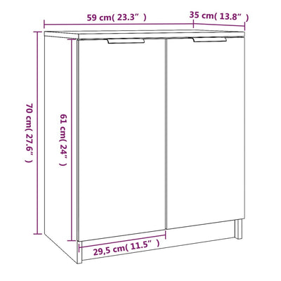 Kenkäteline ruskea tammi 59x35x70 cm tekninen puu