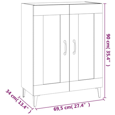 Senkki harmaa Sonoma 69,5x34x90 cm tekninen puu