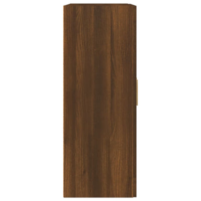 Seinäkaappi ruskea tammi 69,5x32,5x90 cm tekninen puu
