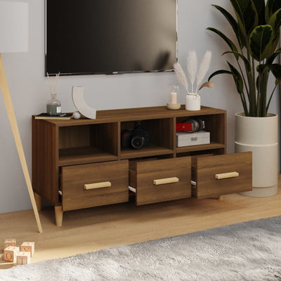 TV-taso ruskea tammi 102x36x50 cm tekninen puu