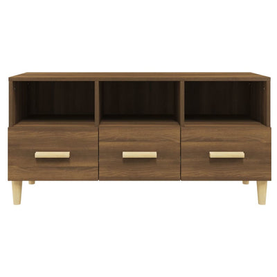 TV-taso ruskea tammi 102x36x50 cm tekninen puu