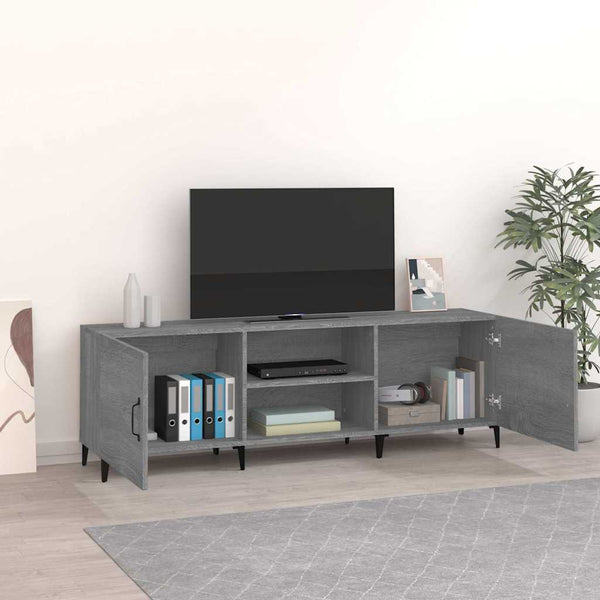 TV-taso harmaa Sonoma 150x30x50 cm tekninen puu