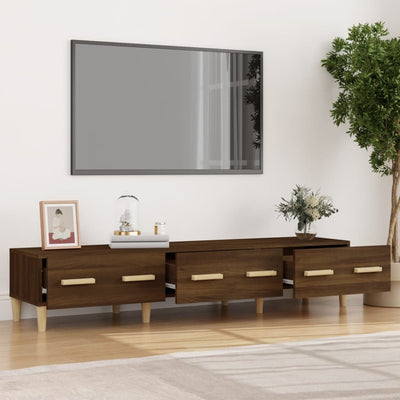 TV-taso ruskea tammi 150x34,5x30 cm tekninen puu