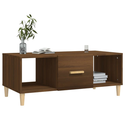 Sohvapöytä ruskea tammi 102x50x40 cm tekninen puu