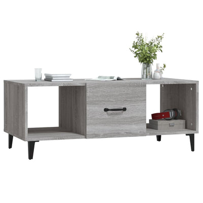 Sohvapöytä harmaa Sonoma 102x50x40 cm tekninen puu