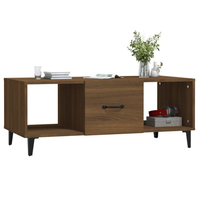 Sohvapöytä ruskea tammi 102x50x40 cm tekninen puu